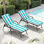 Chaises longues d'extérieur réglables en aluminium avec coussins amovibles (ensemble de 2)-2046552944-2042238244