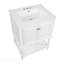 Meuble-lavabo de luxe moderne avec lavabo en céramique, armoire de salle de bain avec tablette ouverte et rangement fermé-133416414