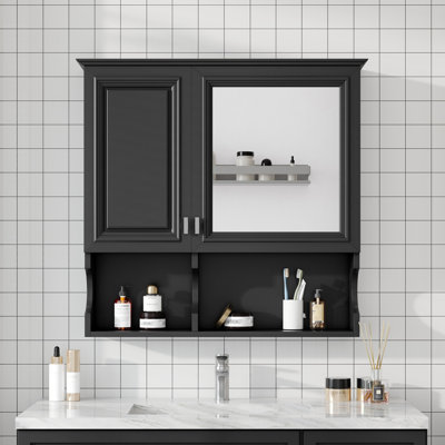 Pharmacie à miroir 30 pouces avec tablettes ouvertes