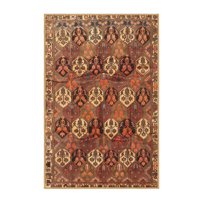 Tapis traditionnel rouge / beige