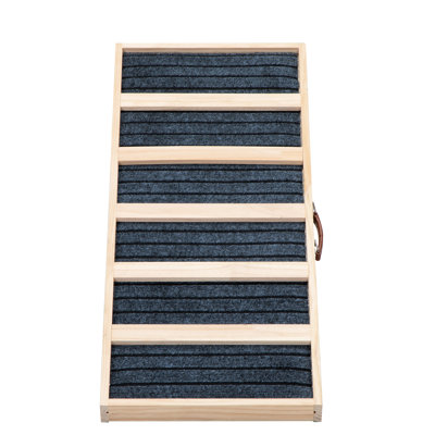 Rampe pour animaux de compagnie de 39 po Pinewood pour camions et voitures, hauteur réglable, surface antidérapante, construction, canapé-lit long sans assemblage, réglage de la hauteur de 16,3 po à 24 po, fonction, avec boucle verrouillable