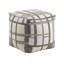 Repose-pieds carré rembourré en tissu jacquard multicolore