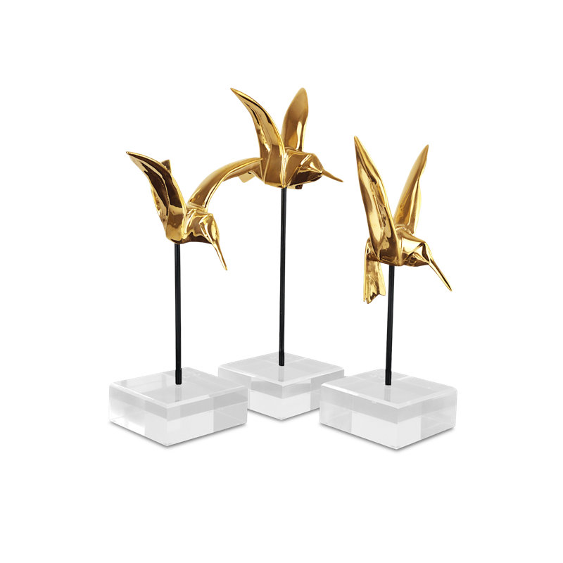 Gold Hummingbirds Set Of 3