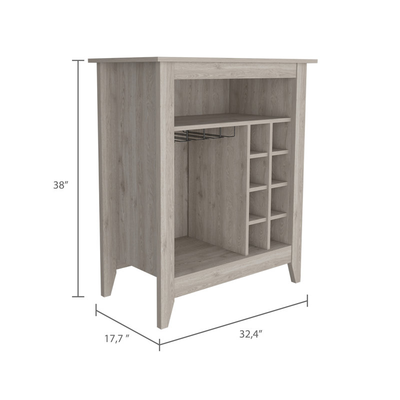 Armoire bar 6 tiroirs avec tablette ouverte New Canaan