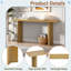 Console moderne avec structure de forme géométrique et grain de bois-678302720