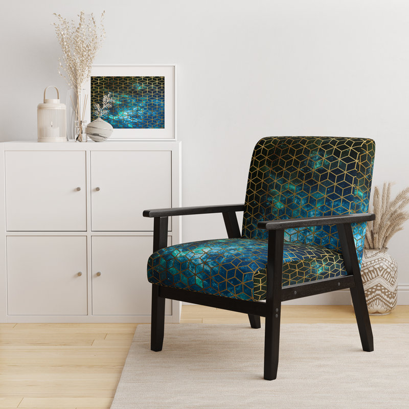 Fedna - Upholstered Modern Accent Arm Chair, Black