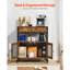 Armoire à café, armoire à café de style campagnard de 24 pouces avec rangement, table mobile avec roulettes et porte grillagée, buffet pour la cuisine, vestibule