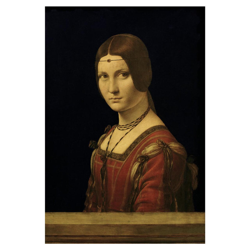 Portrait d'une femme de la cour de Milan par Leonardo Da Vinci - Estampe numérique, H 40 po x l 32 po
