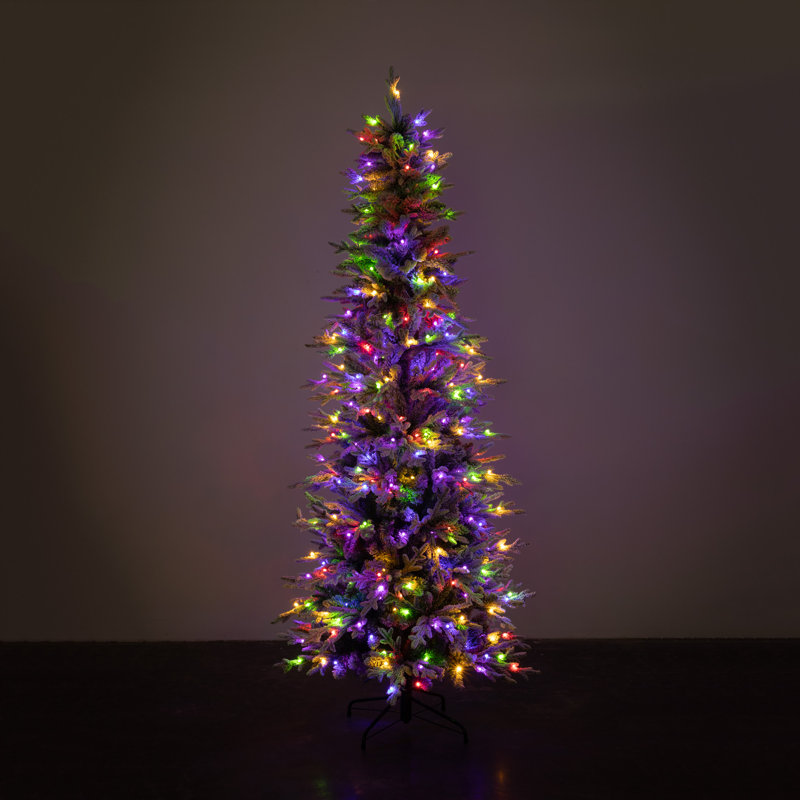 7.6' Lighted Pine Christmas Tree with Realistic Needles