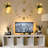 2-Pack Rustic Wall Sconces with Mason Jars, Led Fairy Lights, Remote Control-93937728