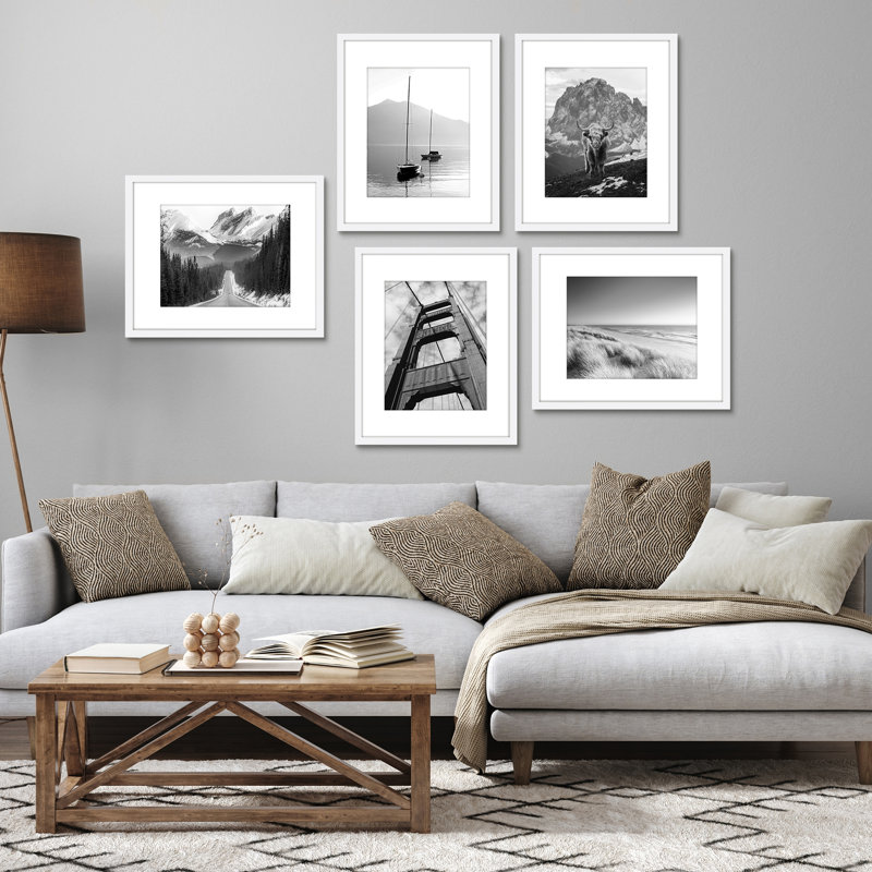 Cadres muraux avec passe-partout Gallery, Blanc, 16 po x 20 po avec passe-partout pour 11 po x 14 p