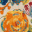 Tapis orange / beige / vert à motif floral Latarra-1231470114