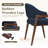 Modern Minimalist Linen Armchair, Solid Wood Legs – Perfect Dining/Office/Accent Chair-318950290
