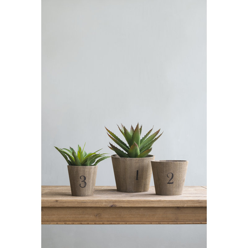 Ensemble de pots à fleurs en bois 3 pièces Bullard