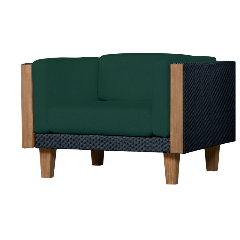 Catalina Outdoor Teak Lounge Chair, Canvas Black Sunbrella® Canvas, Ebony