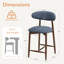 Tabouret de comptoir rembourré Solon avec structure en bois massif-627100734