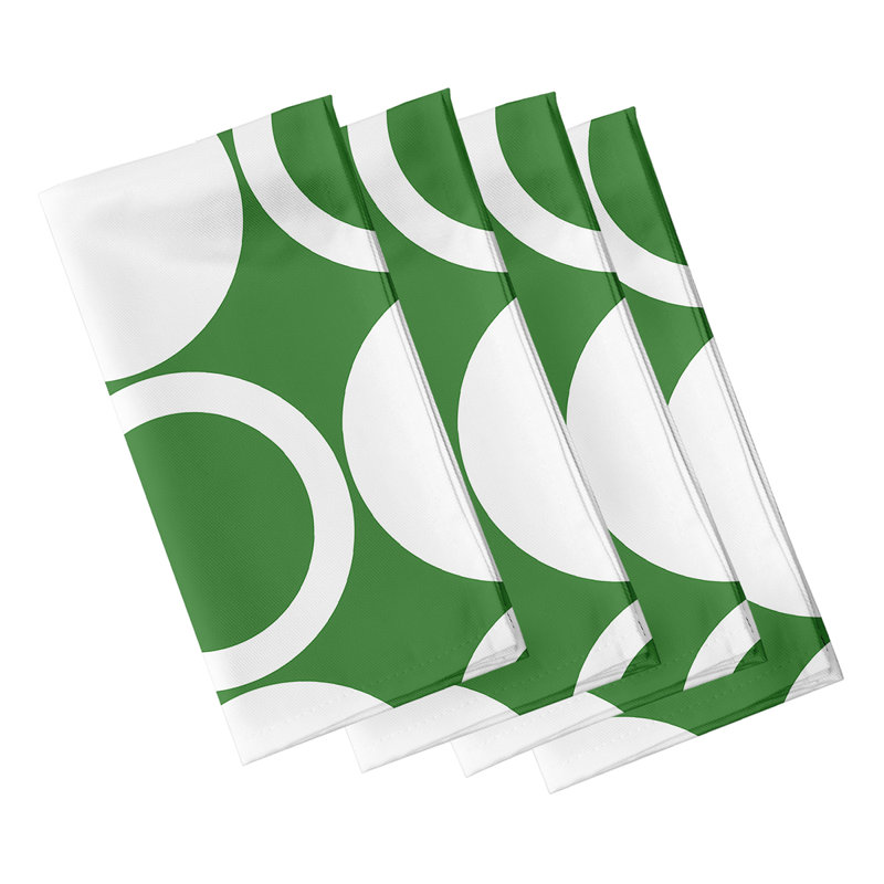 Sergent Polyester Geometric Square Napkin, Green