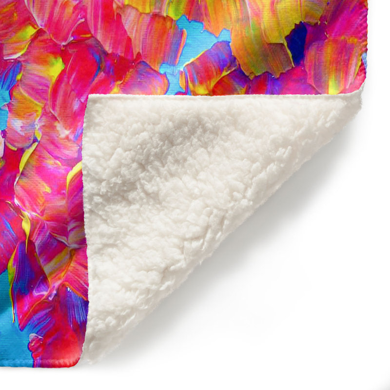 Couverture sherpa doux florale florale, l 68 po x L 80 po