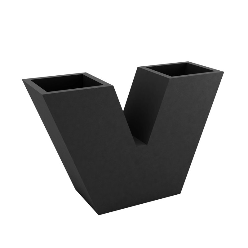 Pot à fleurs en résine Uve, Anthracite, 31.5" H x 14.25" W x 14.75" D