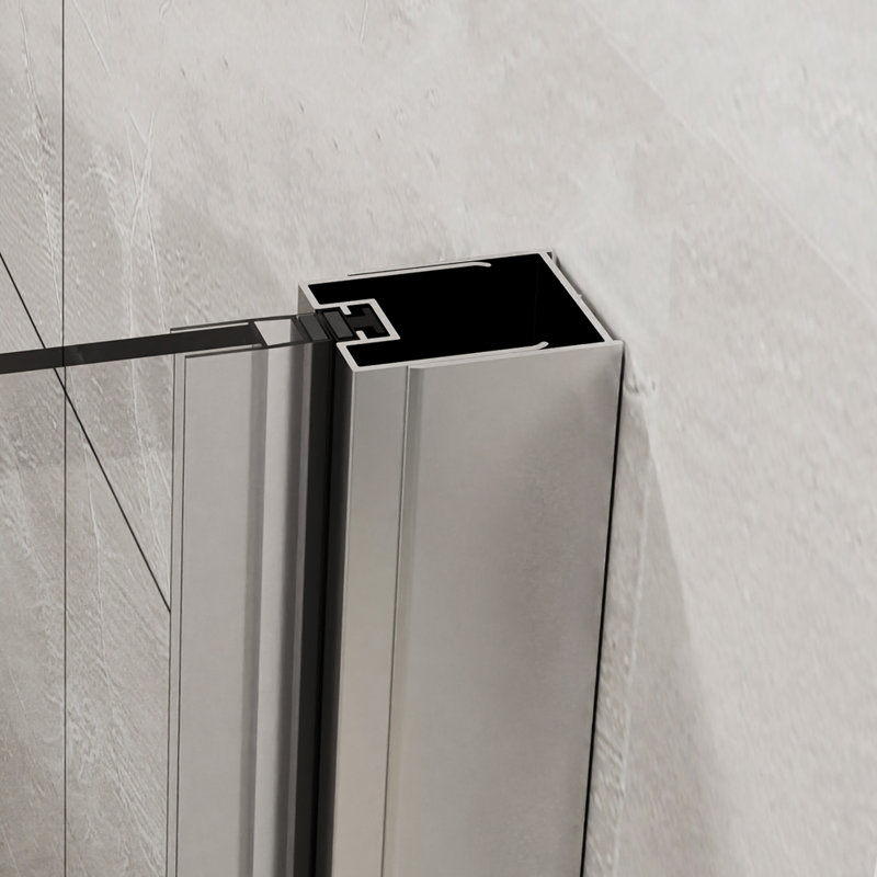 34-35.2 In. W X 72 In. H Bi-Folding Pivot Frameless Shower Door With Clear Glass, Chrome