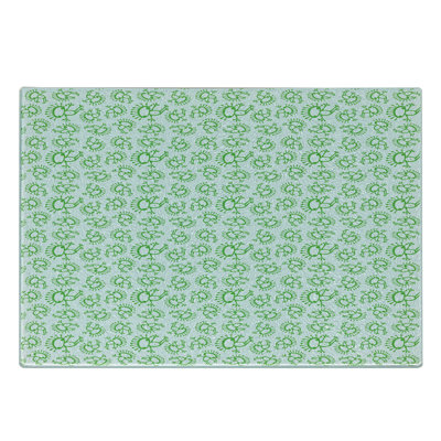 Ambesonne Alien Tempered Glass Cutting Board Doodle Monsters Lime Green