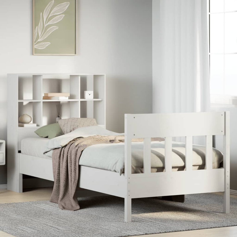 Midway Solid Wood Bed, White, 180cm W x 200cm L