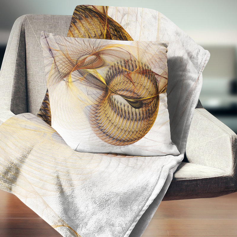 Texture abstraite spirale brune - coussin abstrait imprimé, H 16 po x l 16 po, Coussin décoratif