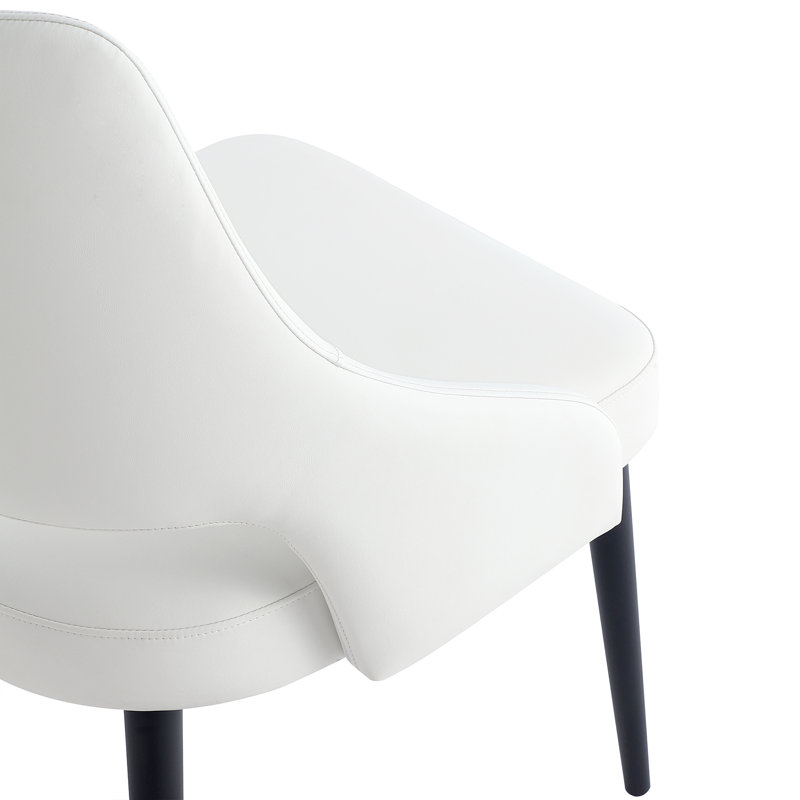 Chaise rembourrée en cuir Tremont, 1, Blanc