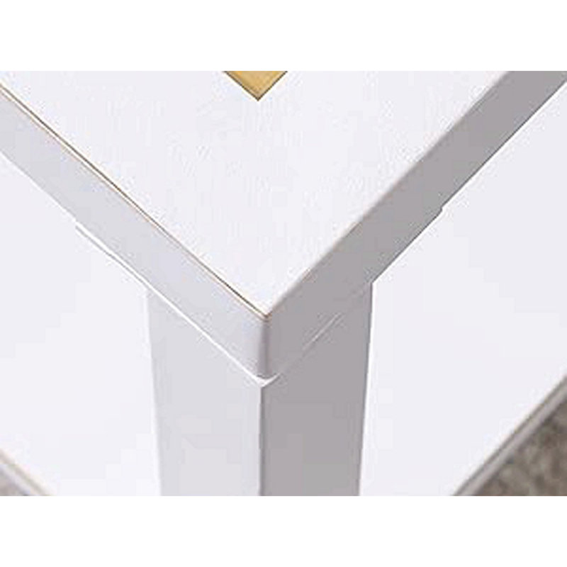 Table basse carrée moderne - structure en métal frais de 27,6 po avec plateau en verre