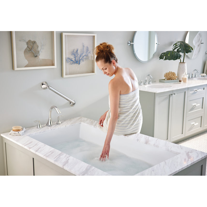 Eva Double Handle Deck Mounted Roman Tub Faucet Trim, Chrome