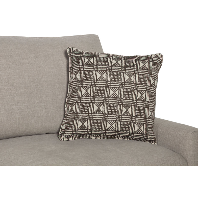 Square Pillow Cover & Insert, 22" x 22", Natural Fiber, Mocha