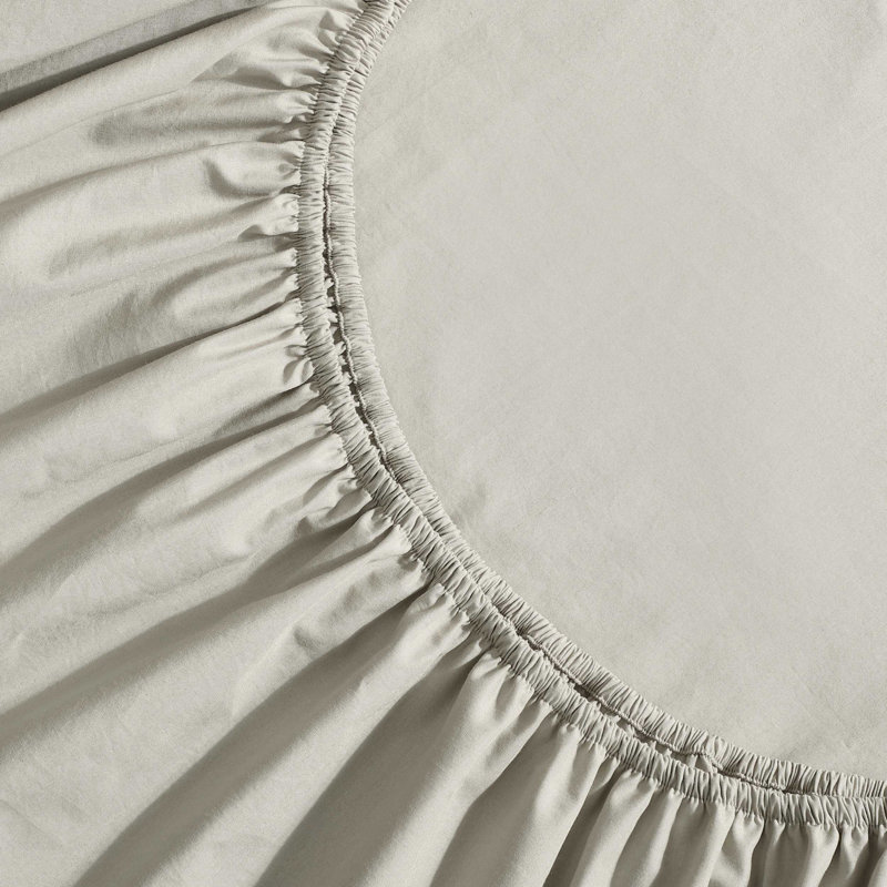 Ensemble de draps en percale de coton Calvin Klein, Ensemble de draps pour lit simple TG avec 1 taie d, Gris