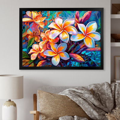 Art tropical sur toile, plumeria tropical