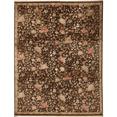 Tapis brun de haute qualité noué à la main