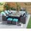 Ensemble de salle à manger rectangulaire pour 6 personnes 74,8 po-93842994-93842995