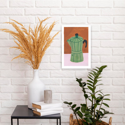 Green Moka Pot Still Life Modern Sunrise Wall Art