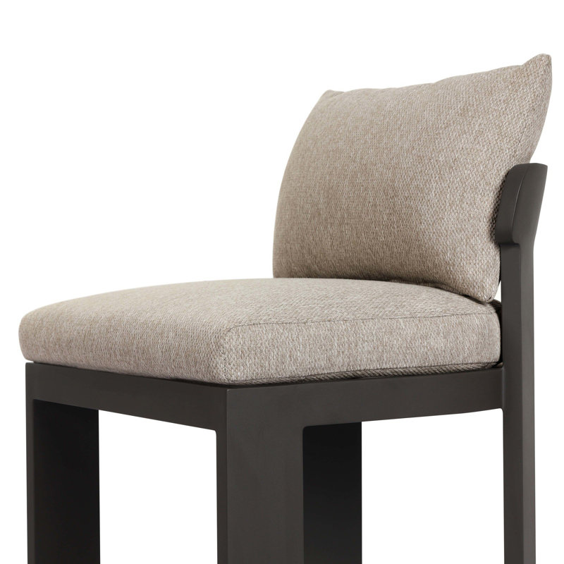 Aarav Outdoor Dining Side Chair, White, Black
