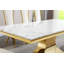 Table de salle à manger Tiarni rectangulaire de L 78,74 po x l 39,37 po avec table en piédestal et base en acier inoxydable-822465599