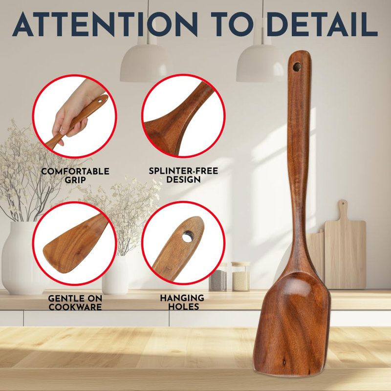 Premium Teak Wood 6-Piece Cooking Utensil Set