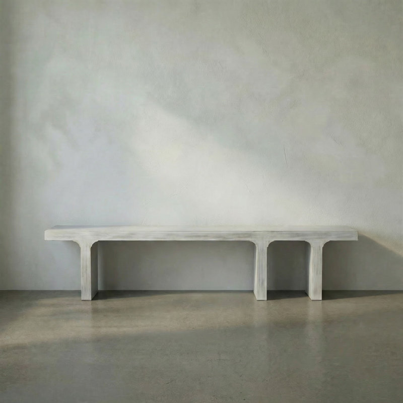 Kir Solid Wood Dining Bench, White