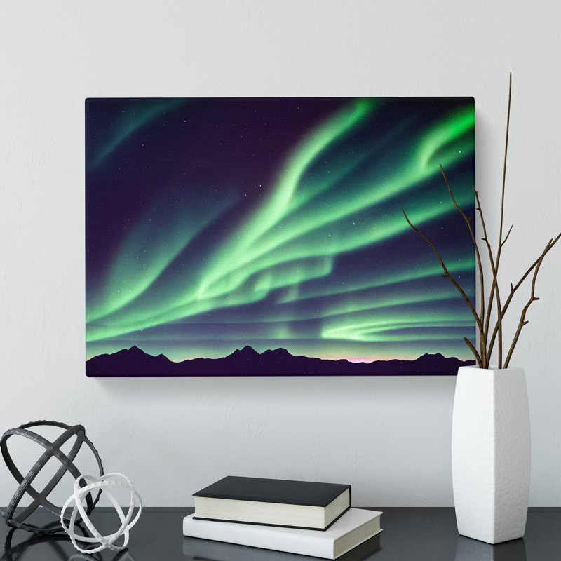 Tranquil Aurora Borealis - Wrapped Canvas, 35cm H x 50cm W x 3cm D