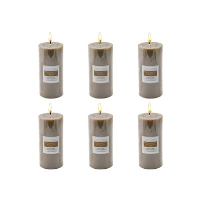 2.75" X 6" Scented Pillar Candle Bourbon Crème Latte 6/Disp - Set Of 6