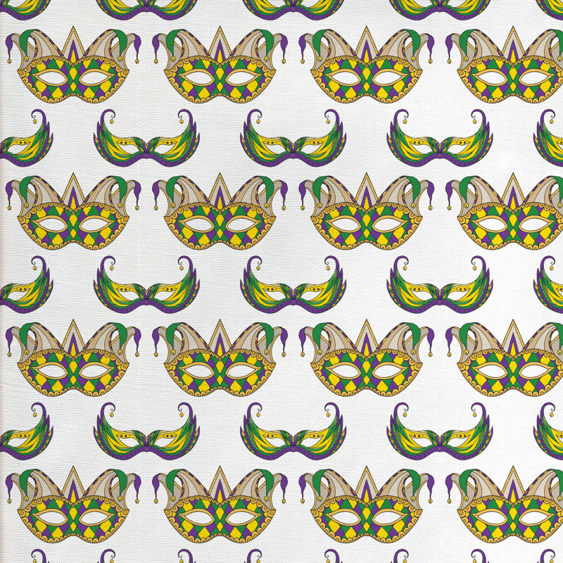 Tissu en gras mardi gras, H 36 po x l 58 po x P 1 po