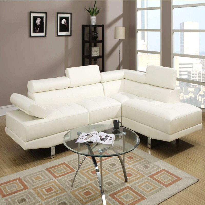 Canapé modulaire en similicuir blanc