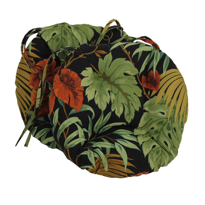 Outdoor 3.5'' Dining Chair Seat Cushion, Tropique Raven
