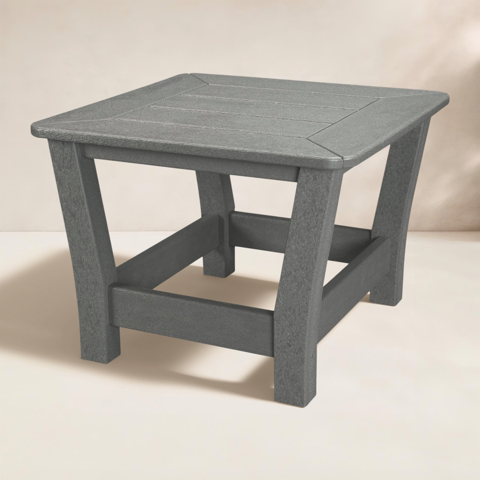 POLYWOOD® Harbour 23" Patio Side Table, Slate Gray