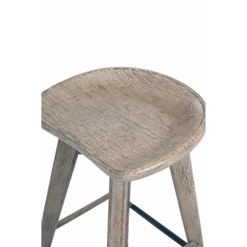Tabouret de bar et de comptoir pivotant en bois massif Basnti, Tabouret de bar (siège d'une hauteur de 29 po)