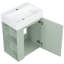 Meuble-lavabo compact avec lavabo en céramique, panneau de fibres à densité moyenne vert et bois, solution pour petits espaces