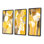 «Mustard Yellow Dreams Retro Watercolor I», ensemble d'art moderne de style Mid-Century de 3 pièces