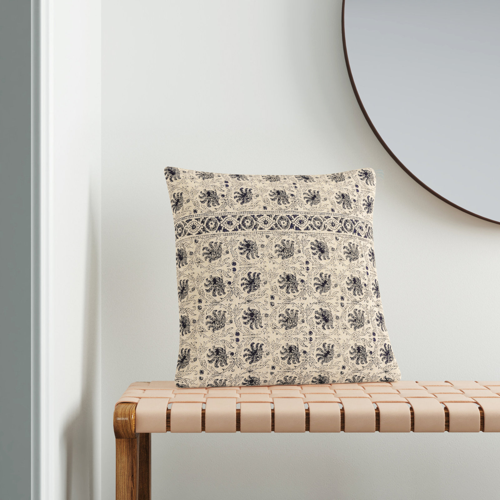 Marianne Cotton Throw Pillow, 22" x 22"